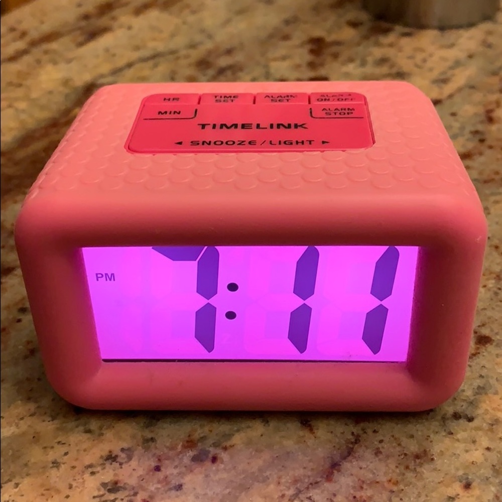 Pink rubber digital clock